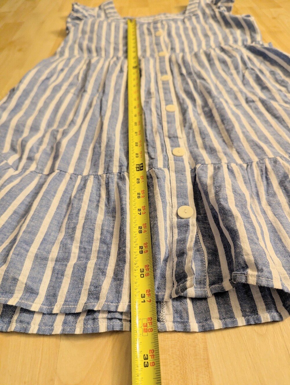 Beach Lunch Lounge Blue and White Striped Button-Front Dress Size Large - Picture 7 of 7